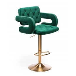 Barová stolička Melisa Gold Velur Green