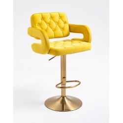 Barová stolička Melisa Gold Velur yellow